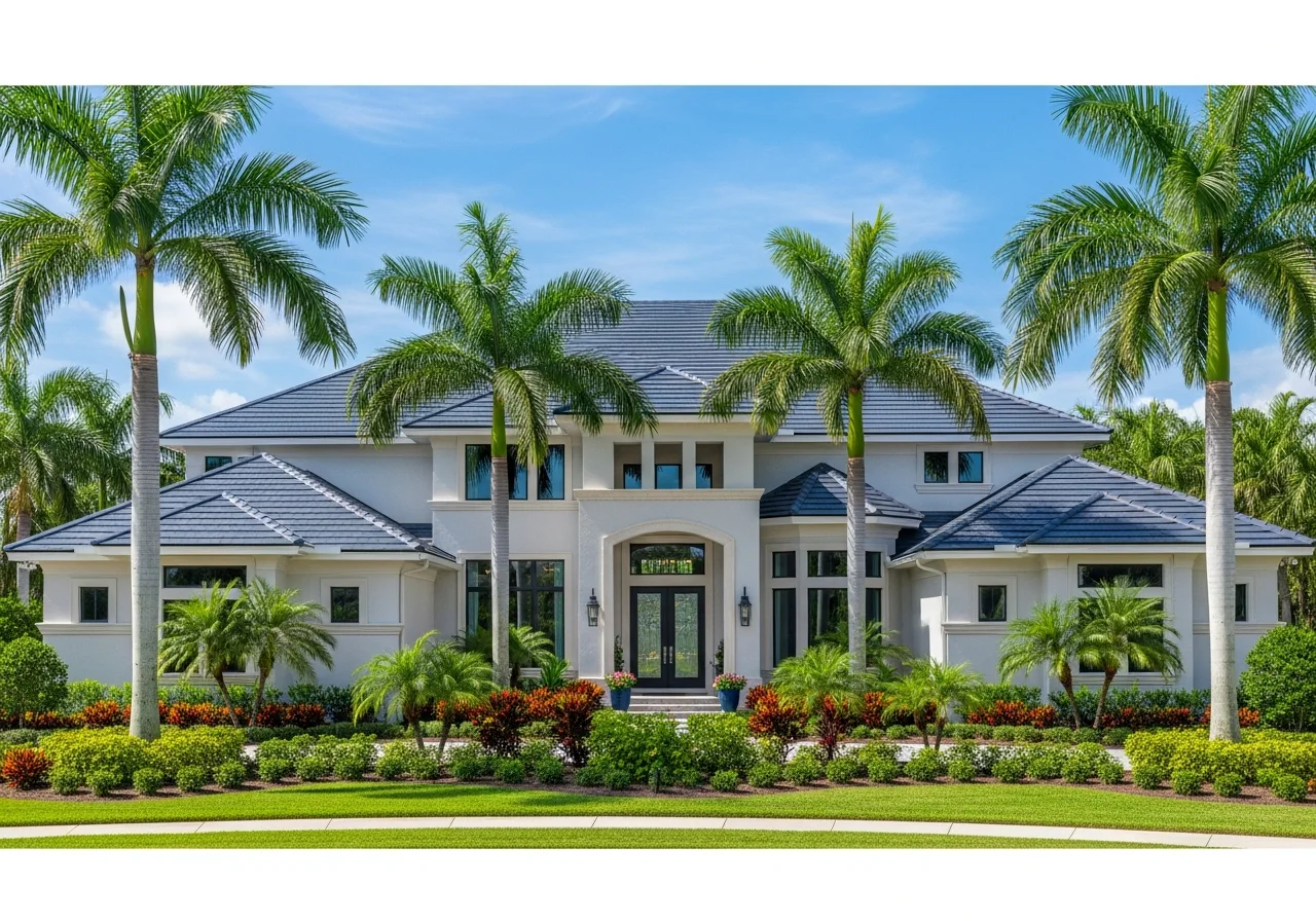 Beautiful new roof on a luxury home in Cape Coral FL