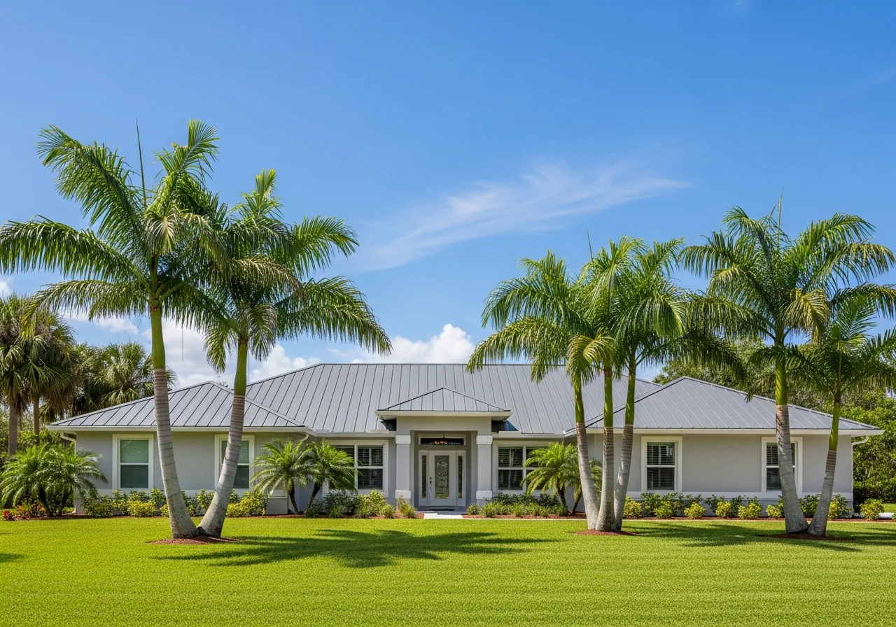 Modern Florida home with standing-seam metal roof